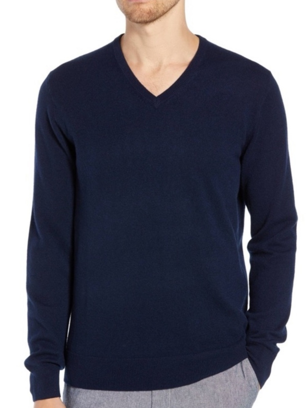 H&M Mens V-neck Sweater merino wool size xl